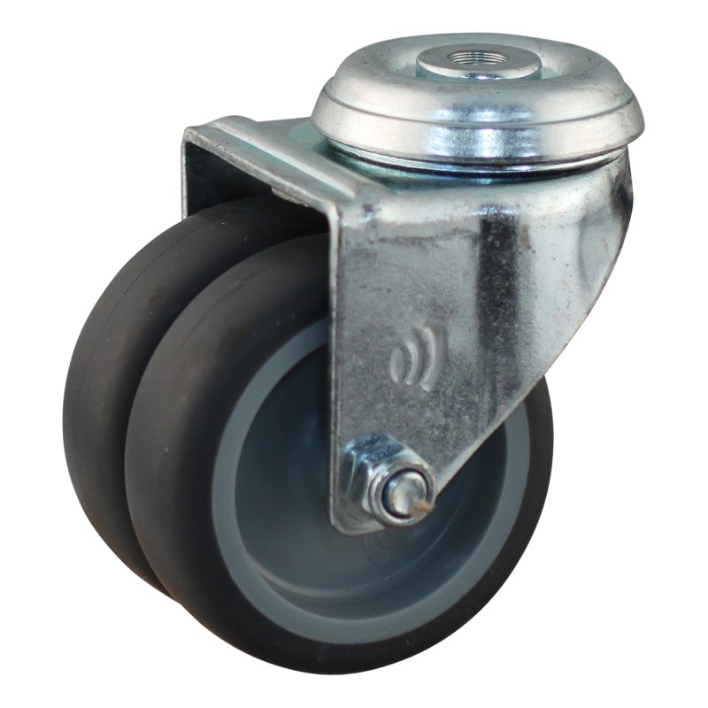 roulette pivotante 75mm serie 68-62 trou pour boulon palier lisse