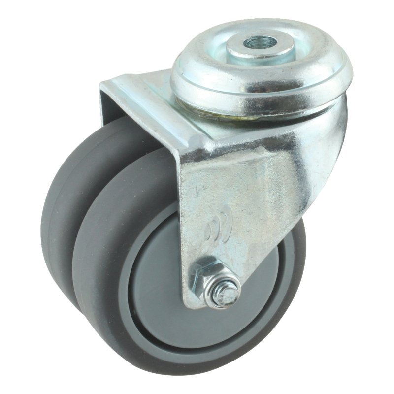 roulette pivotante 75mm serie 68-62 trou pour boulon roulement à billes