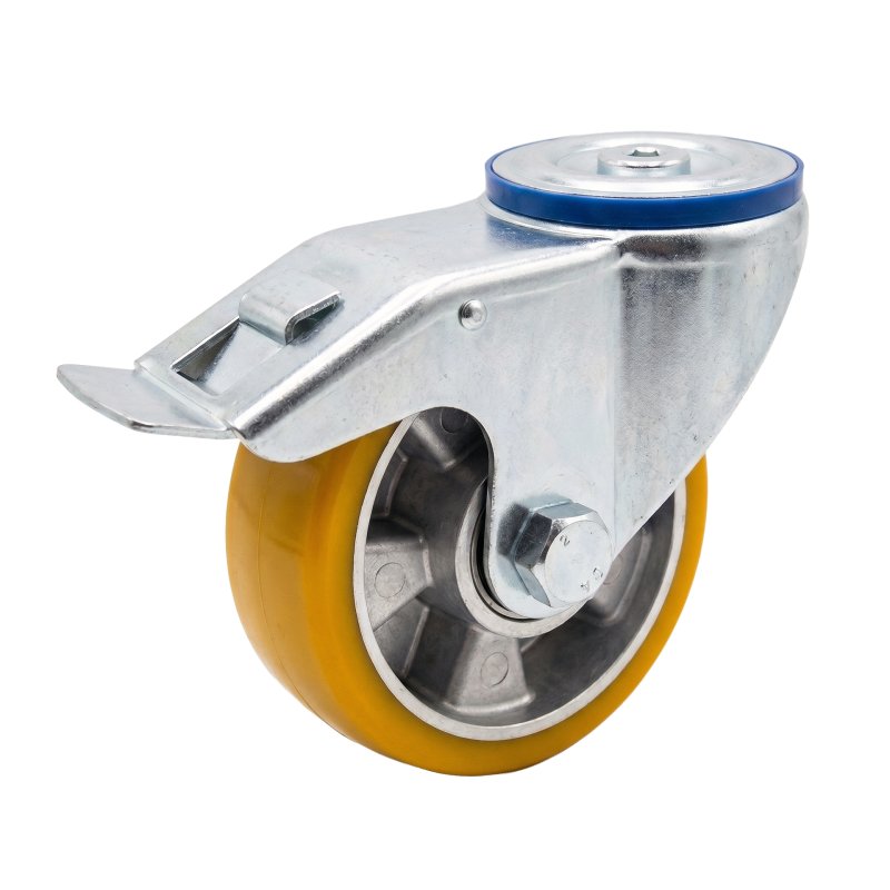 roulette pivotante avec frein 160mm série 29 ᠆ 15 trou pour boulon roulement à billes