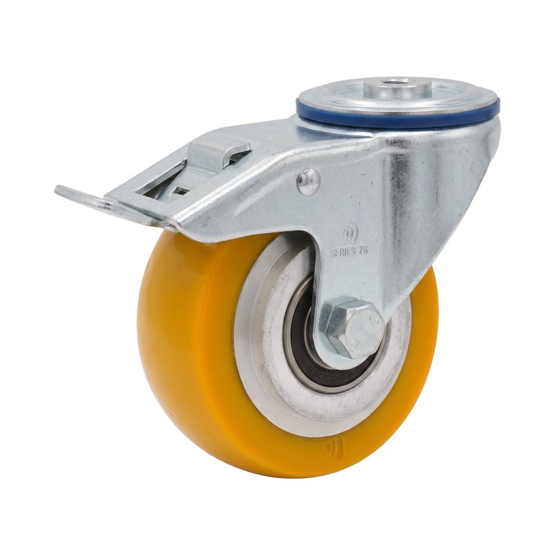 roulette pivotante avec frein 80mm série 29 ᠆ 15 trou pour boulon roulement à billes