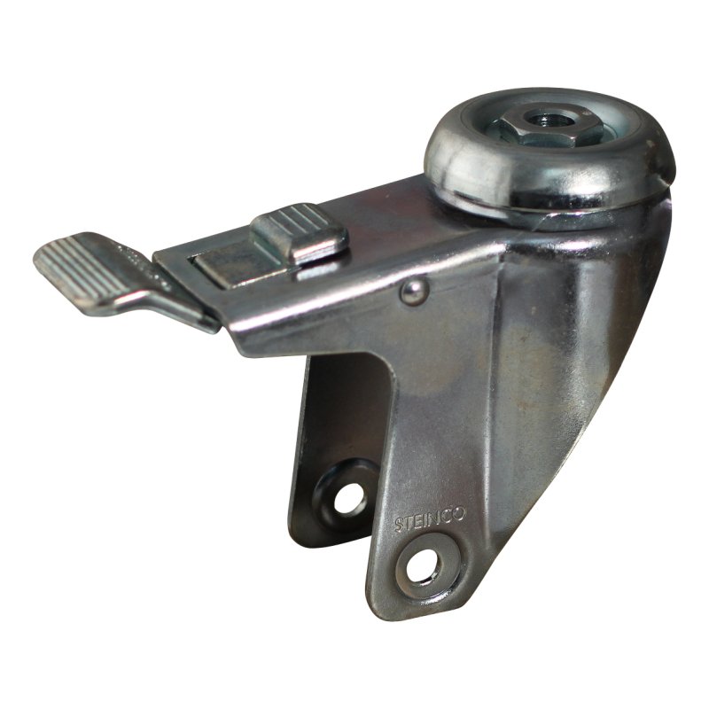 roulette pivotante avec frein 125mm serie 66 ᠆ 51 draadstift M10 roulement à billes