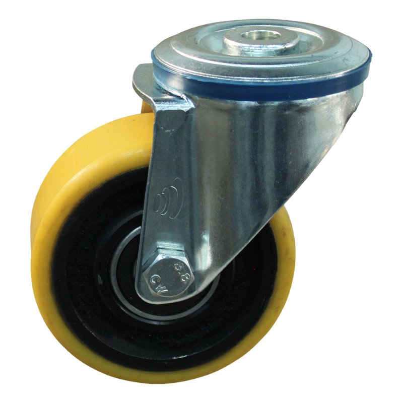 roulette pivotante 100mm série 28 ᠆ 10 trou pour boulon roulement à billes