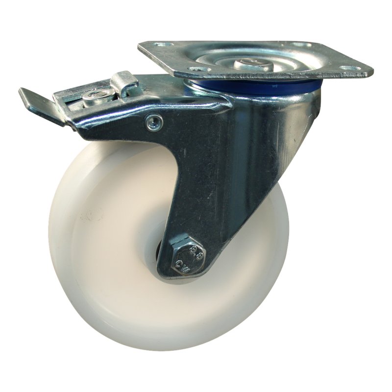 roulette pivotante avec frein 125mm serie 34 ᠆ 12 montage de la plaque roulement à rouleaux