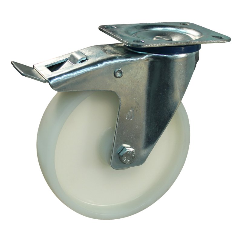 roulette pivotante avec frein 175mm serie 34 ᠆ 12 montage de la plaque roulement à rouleaux