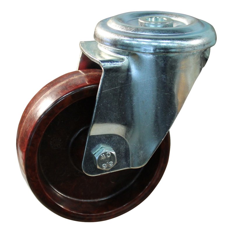 roulette pivotante 100mm serie 95 ᠆ 09 trou pour boulon palier lisse