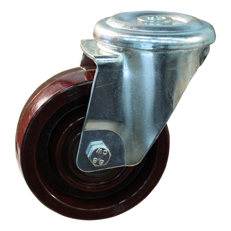 roulette pivotante 100mm trou pour boulon roulement à billes
