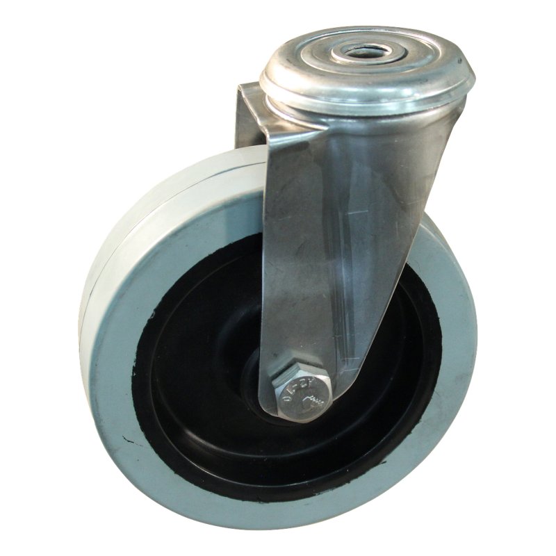 roulette pivotante 100mm série 14 ᠆ 30 trou pour boulon Roulement à billes en inox