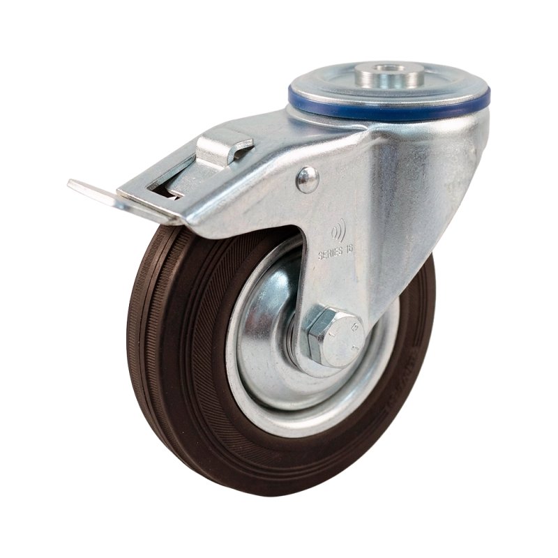 roulette pivotante avec frein 125mm série 02 ᠆ 15 trou pour boulon konus-kogellager