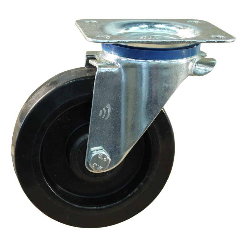 roulette pivotante 200mm série 07 ᠆ 12 plaatbevestiging met uitsparing richtingvastzetter roulement à rouleaux