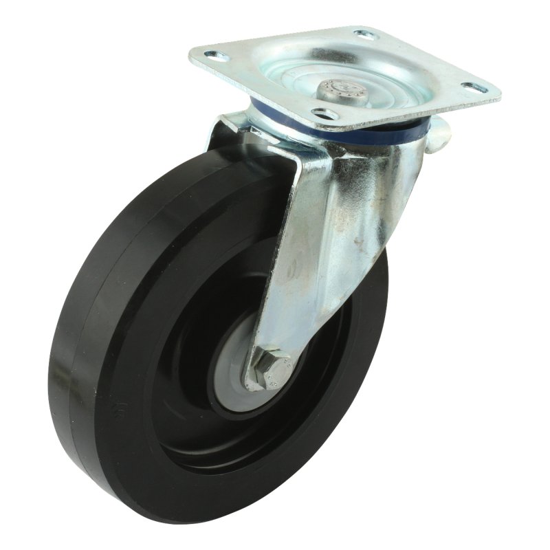 roulette pivotante 200mm série 07 ᠆ 12 plaatbevestiging met uitsparing richtingvastzetter roulement à billes