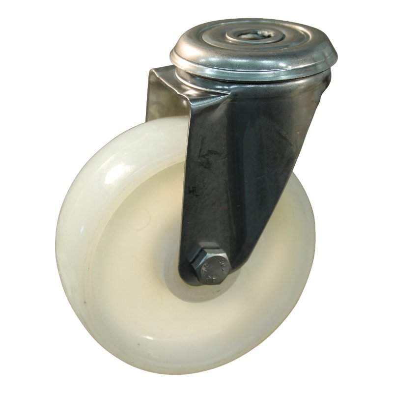 roulette pivotante 125mm serie 34 ᠆ 30 trou pour boulon roulement à aiguilles éxécution inox