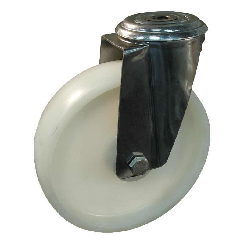 roulette pivotante 200mm serie 34 ᠆ 30 trou pour boulon roulement à aiguilles éxécution inox