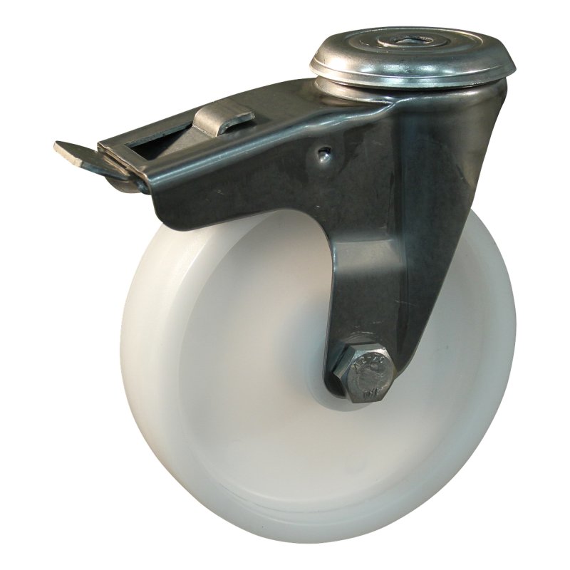 roulette pivotante avec frein 125mm serie 34 ᠆ 30 trou pour boulon palier lisse