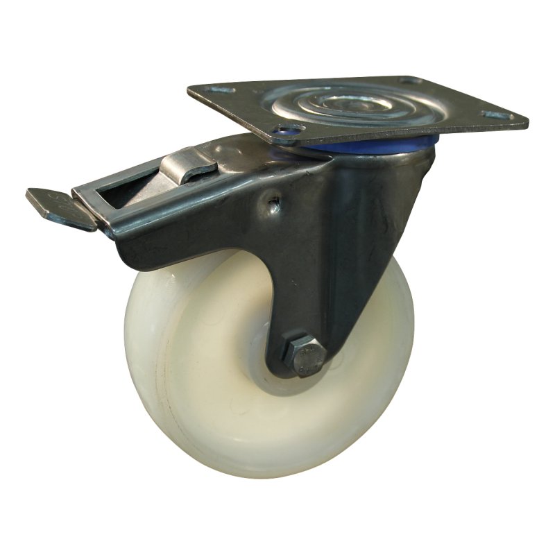 roulette pivotante avec frein 150mm serie 34 ᠆ 30 montage de la plaque Roulement à billes en inox
