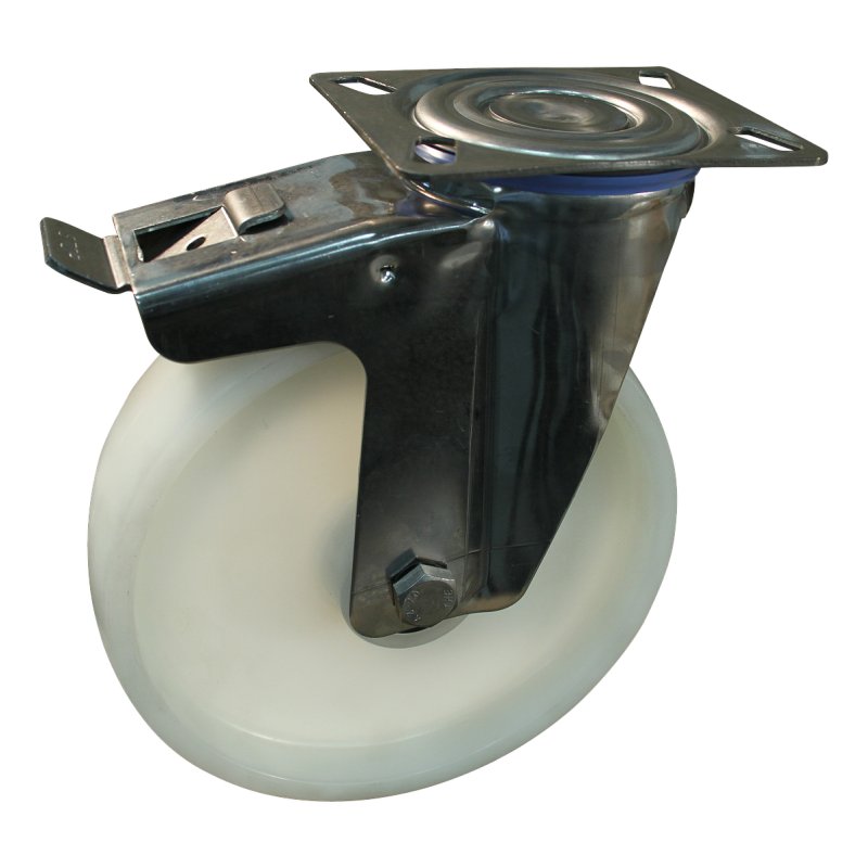 roulette pivotante avec frein 200mm serie 34 ᠆ 30 montage de la plaque palier lisse