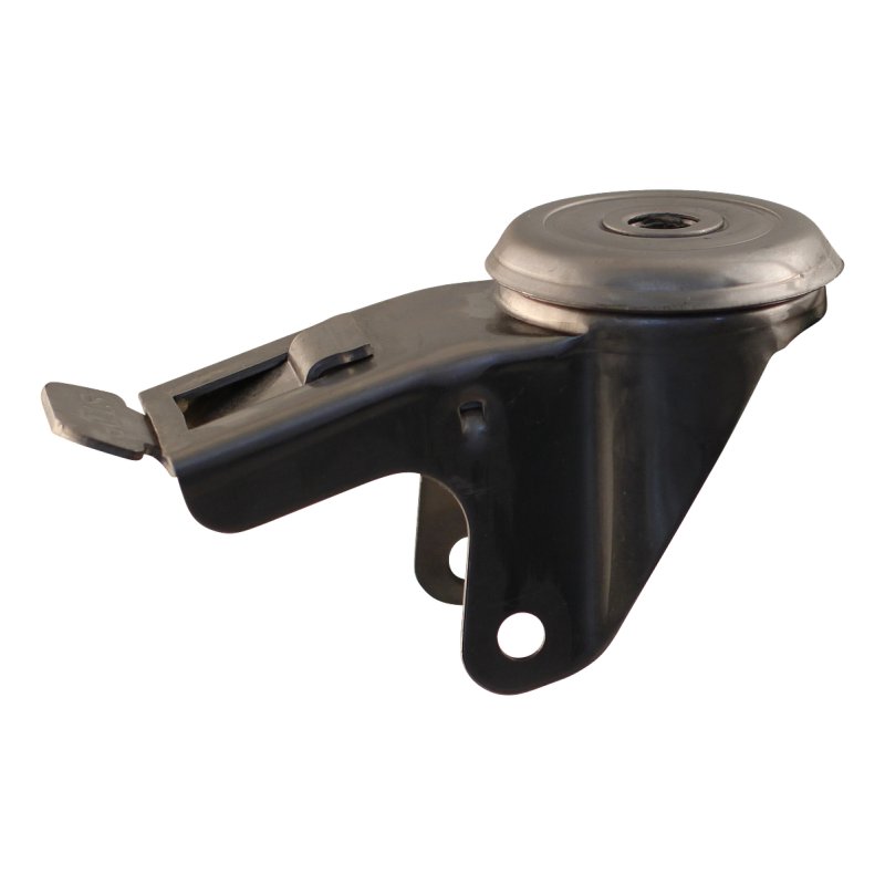 roulette pivotante avec frein 80mm serie 34 ᠆ 30 trou pour boulon roulement à aiguilles éxécution inox