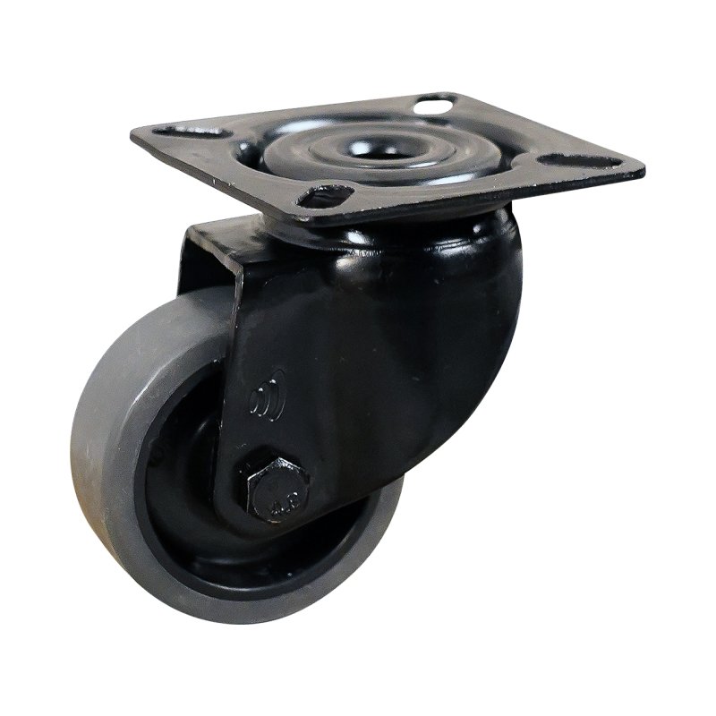roulette pivotante 50mm Novio Noir série 68-60 montage de la plaque palier lisse