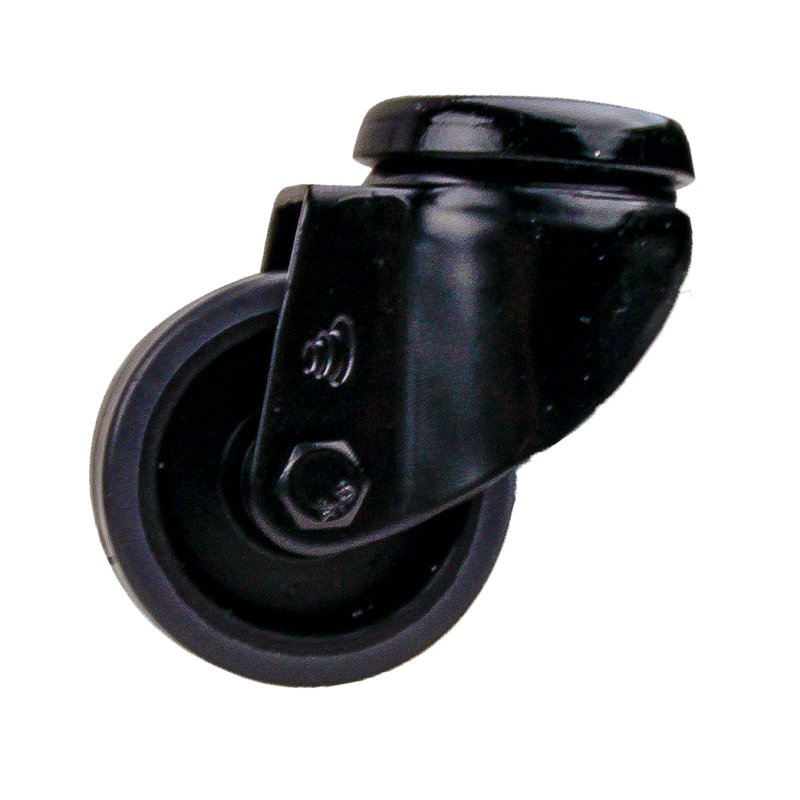 roulette pivotante 50mm Novio Noir série 68-60 trou pour boulon palier lisse