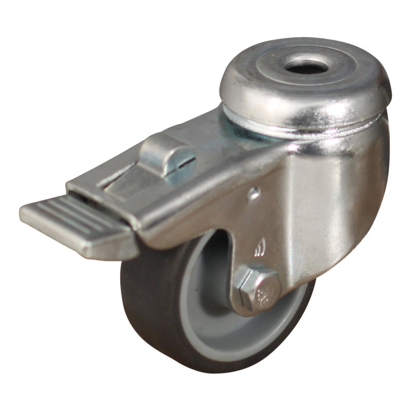 roulette pivotante avec frein 50mm série 68-60 trou pour boulon palier lisse