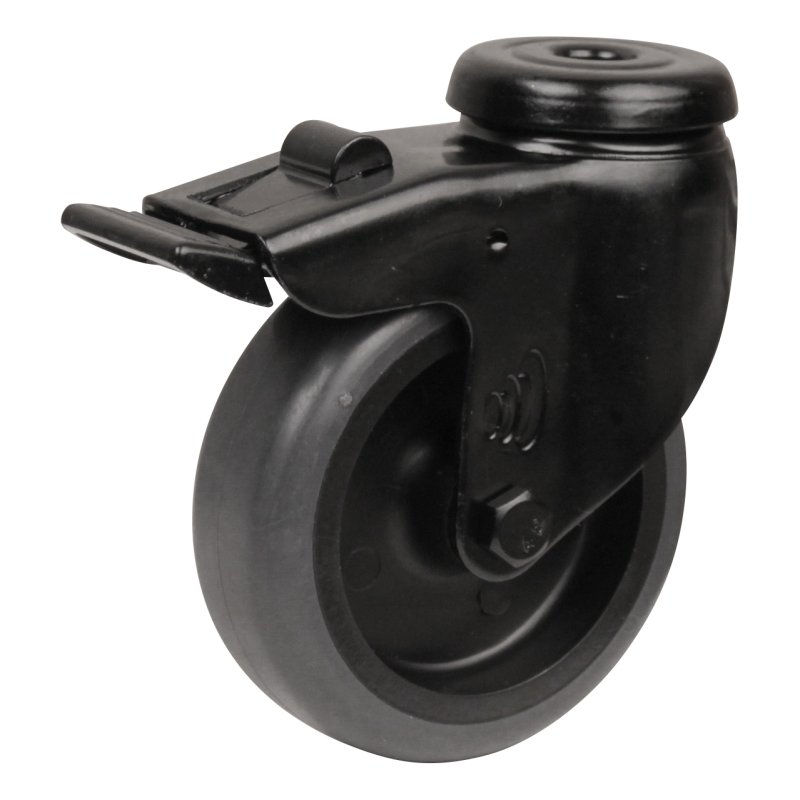 roulette pivotante avec frein Novio Noir série 68-60 palier lisse