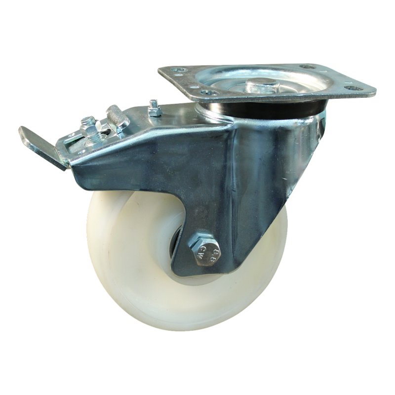 roulette pivotante avec frein 250mm serie 34 ᠆ 91 montage de la plaque palier lisse