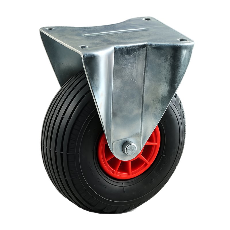 roue fixe 3.00-4 2.10x4 ET0 roulement à rouleaux Ø20 NL75mm plastique S-2301 Rouge 91 montage de la plaque roulement à rouleaux