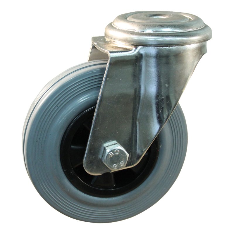roulette pivotante 125mm serie 11 ᠆ 31 trou pour boulon roulement à aiguilles éxécution inox