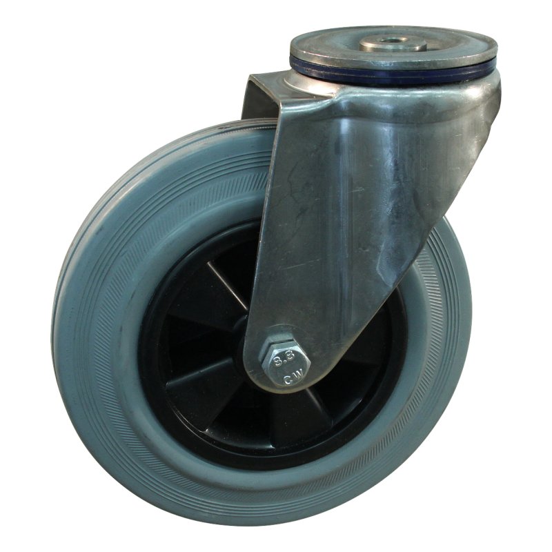 roulette pivotante 180mm serie 11 ᠆ 31 trou pour boulon roulement à aiguilles éxécution inox