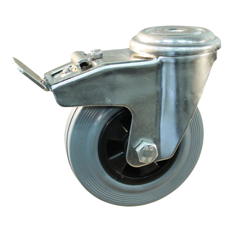 roulette pivotante avec frein 160mm serie 11 ᠆ 31 trou pour boulon palier lisse