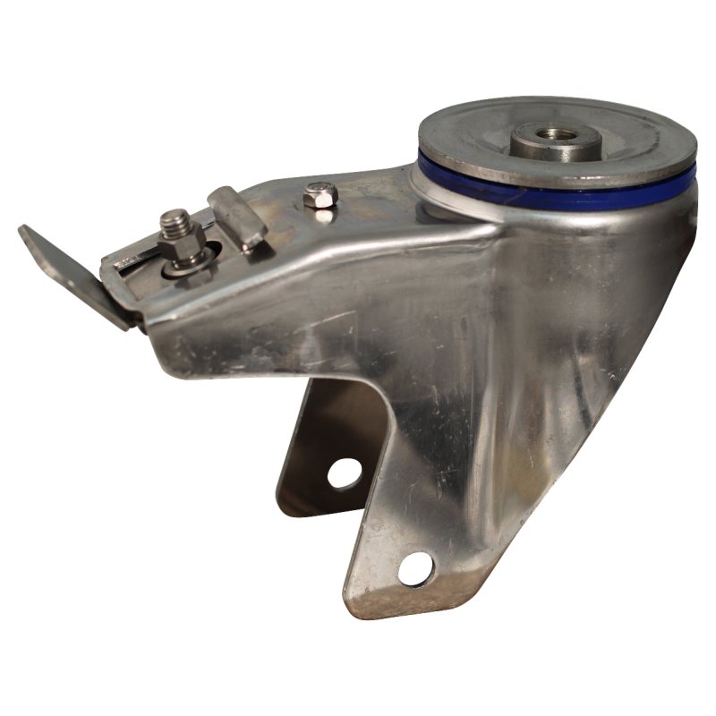 roulette pivotante avec frein 180mm serie 11 ᠆ 31 trou pour boulon roulement à aiguilles éxécution inox