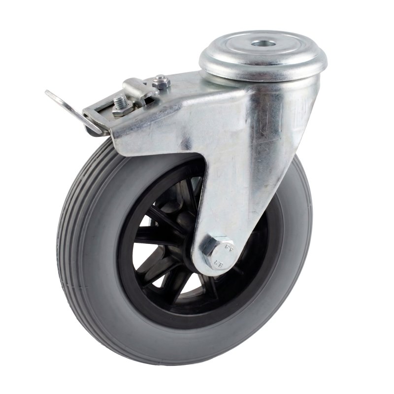 roulette pivotante avec frein 150mm serie 60 ᠆ 91 trou pour boulon roulement à billes