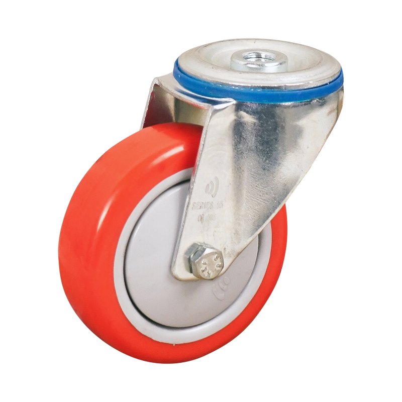 roulette pivotante 100mm serie 21 ᠆ 15 trou pour boulon roulement à billes