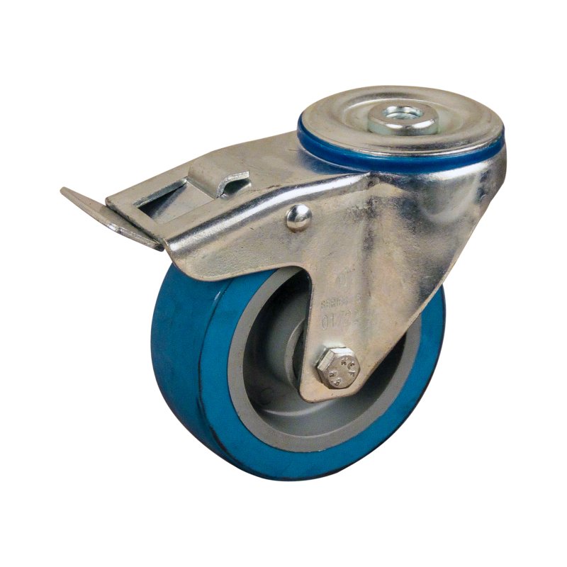 roulette pivotante avec frein 100mm serie 21 ᠆ 15 trou pour boulon roulement à rouleaux