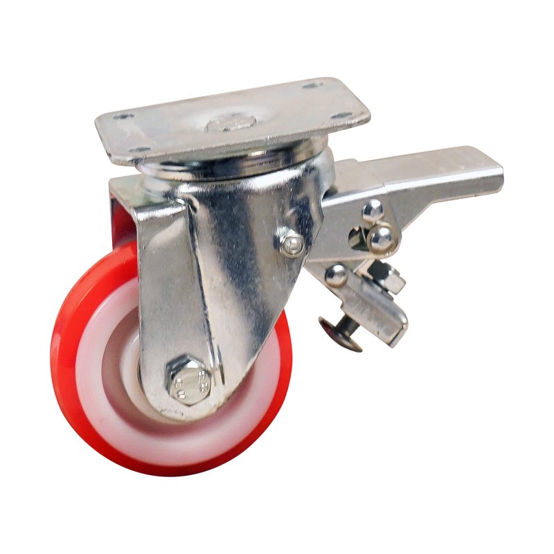 roulette pivotante avec frein 125mm série 27 ᠆ 19 montage de la plaque palier lisse