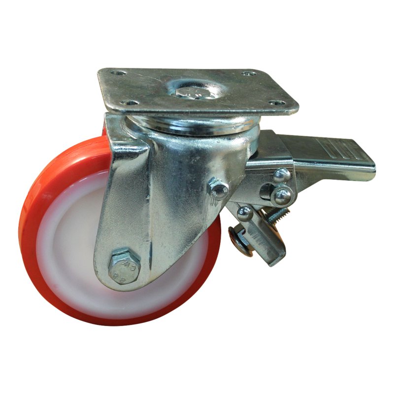 roulette pivotante avec frein 150mm série 27 ᠆ 19 montage de la plaque palier lisse