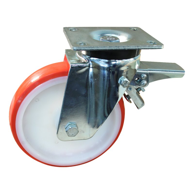 roulette pivotante avec frein 175mm série 27 ᠆ 19 montage de la plaque palier lisse
