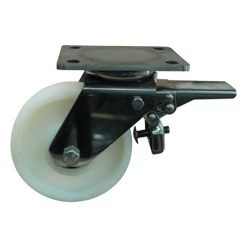 roulette pivotante avec frein 200mm serie 34 ᠆ 32 montage de la plaque Roulement à billes en inox