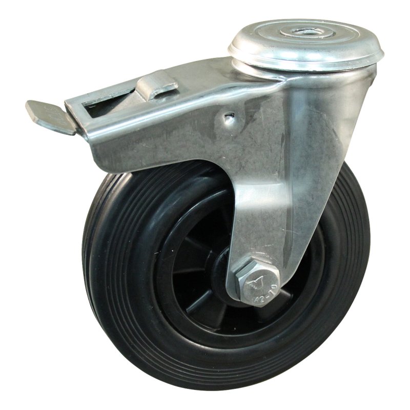 roulette pivotante avec frein 125mm série 01 ᠆ 30 trou pour boulon palier lisse