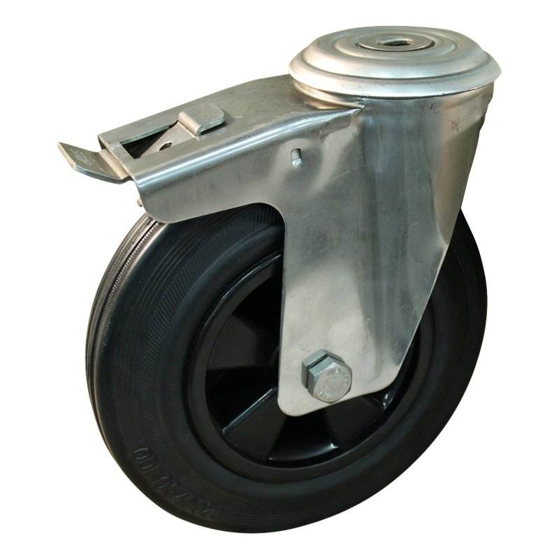 roulette pivotante avec frein 200mm série 01 ᠆ 30 trou pour boulon palier lisse