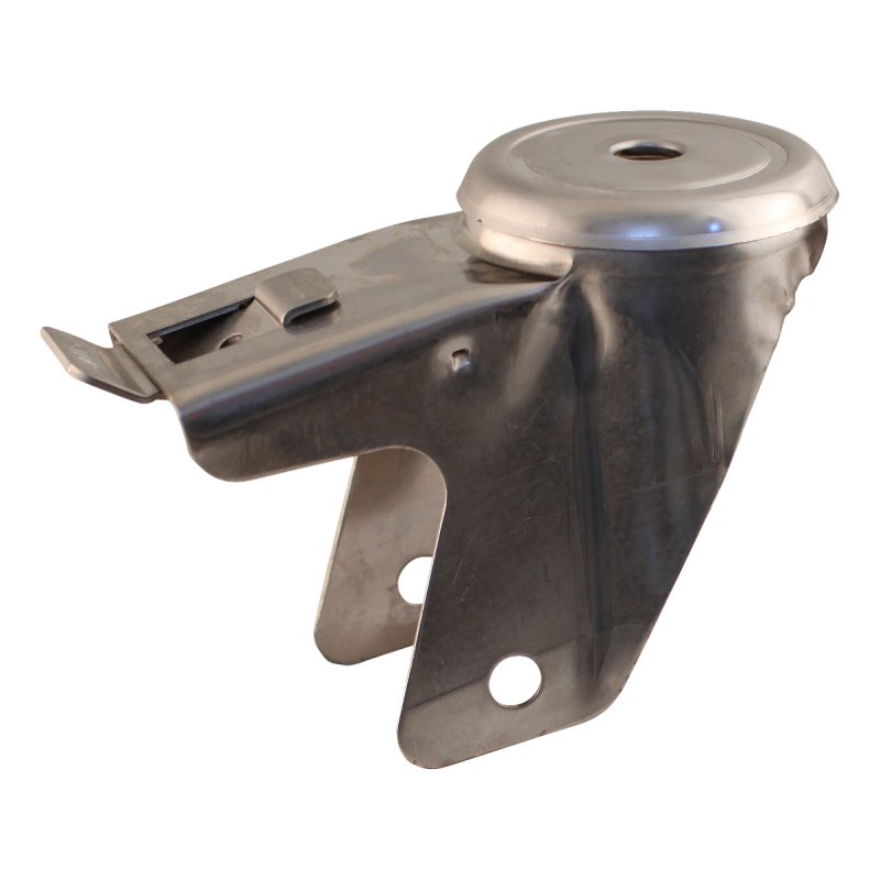 roulette pivotante avec frein 160mm serie 11 ᠆ 30 trou pour boulon roulement à aiguilles éxécution inox