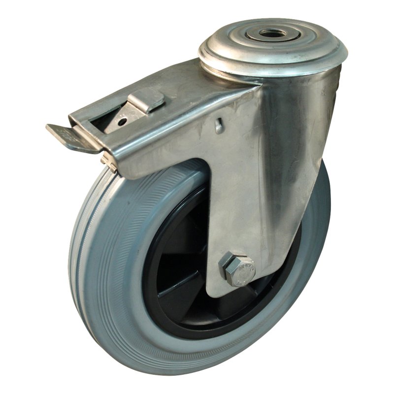 roulette pivotante avec frein 200mm serie 11 ᠆ 30 trou pour boulon palier lisse