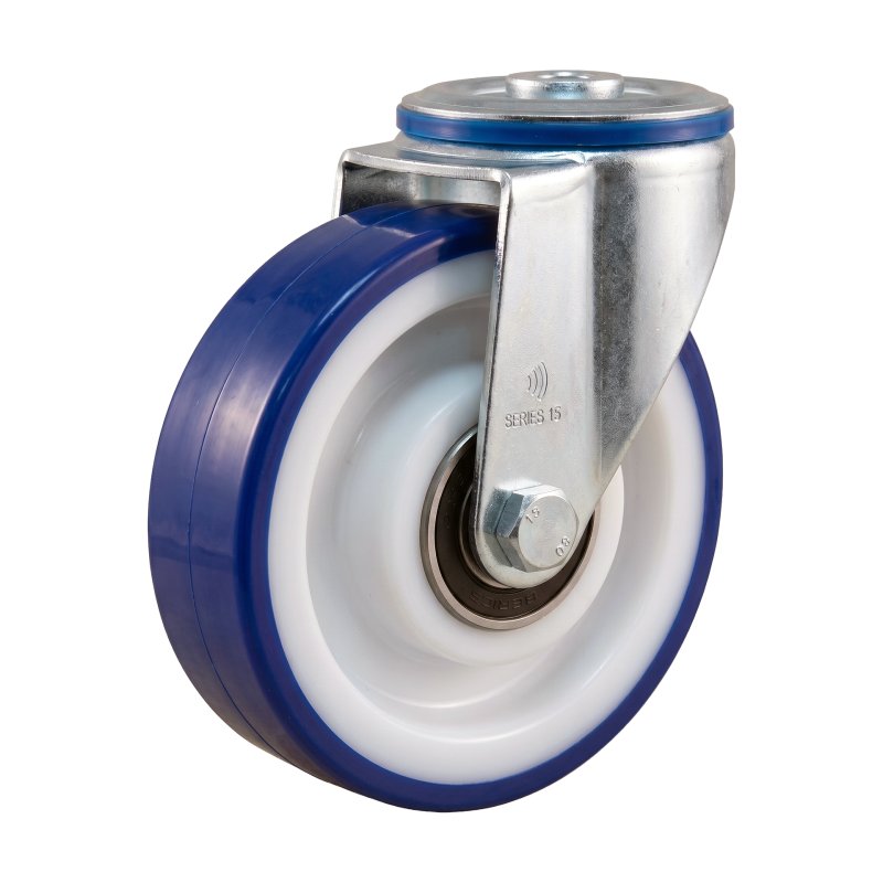 roulette pivotante 200mm série 27 ᠆ 15 trou pour boulon roulement à billes