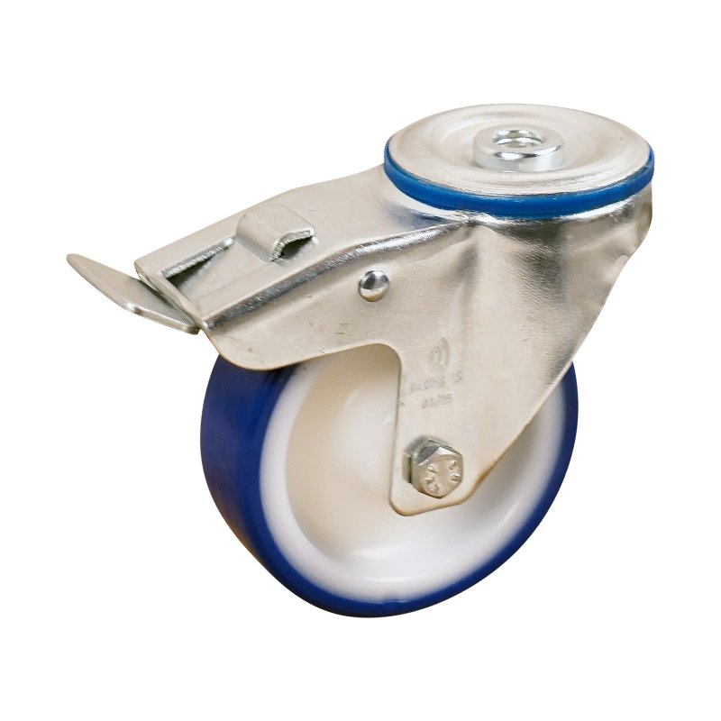 roulette pivotante avec frein 100mm série 27 ᠆ 15 trou pour boulon palier lisse