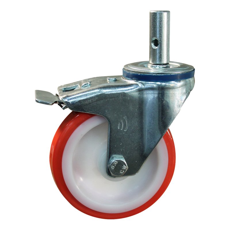 roulette pivotante avec frein 100mm série 27 ᠆ 15 goupille roulement à rouleaux