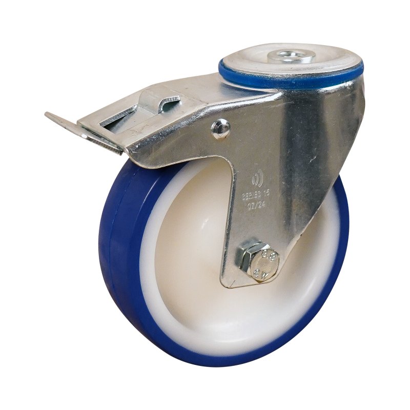 roulette pivotante avec frein 125mm série 27 ᠆ 15 trou pour boulon palier lisse