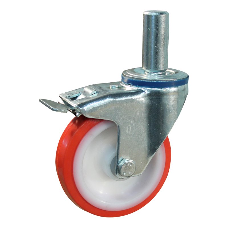roulette pivotante avec frein 125mm série 27 ᠆ 15 goupille roulement à rouleaux