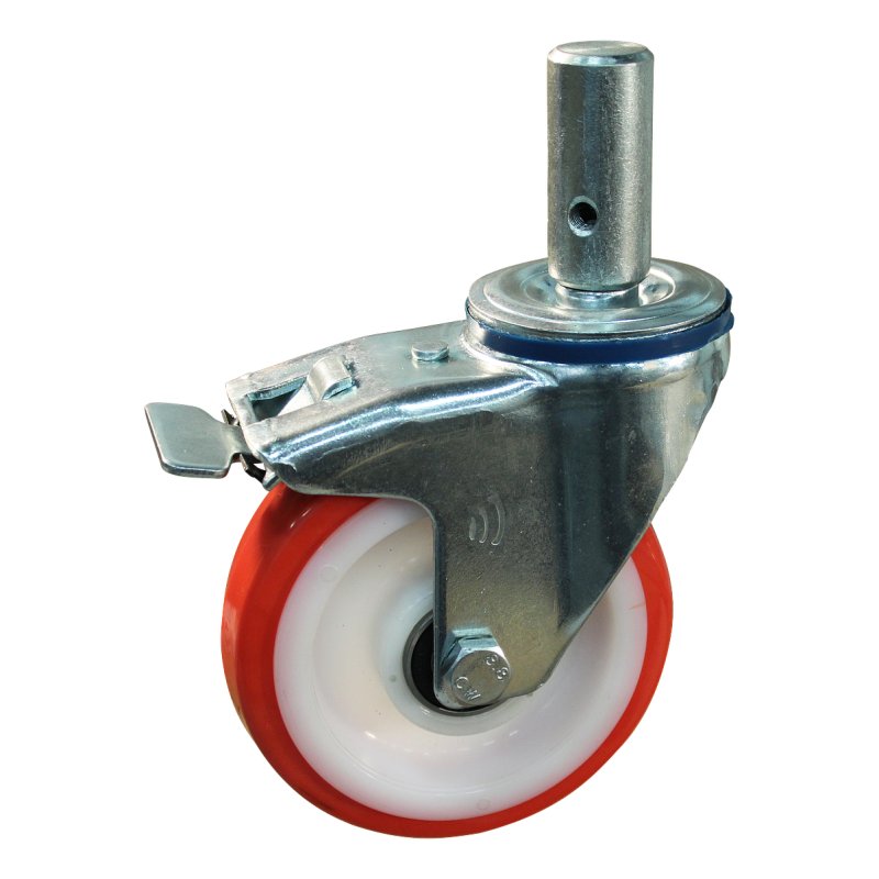 roulette pivotante avec frein 125mm série 27 ᠆ 15 goupille roulement à billes