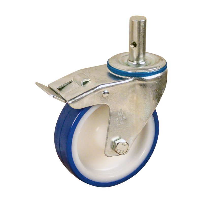 roulette pivotante avec frein 125mm série 27 ᠆ 15 goupille palier lisse