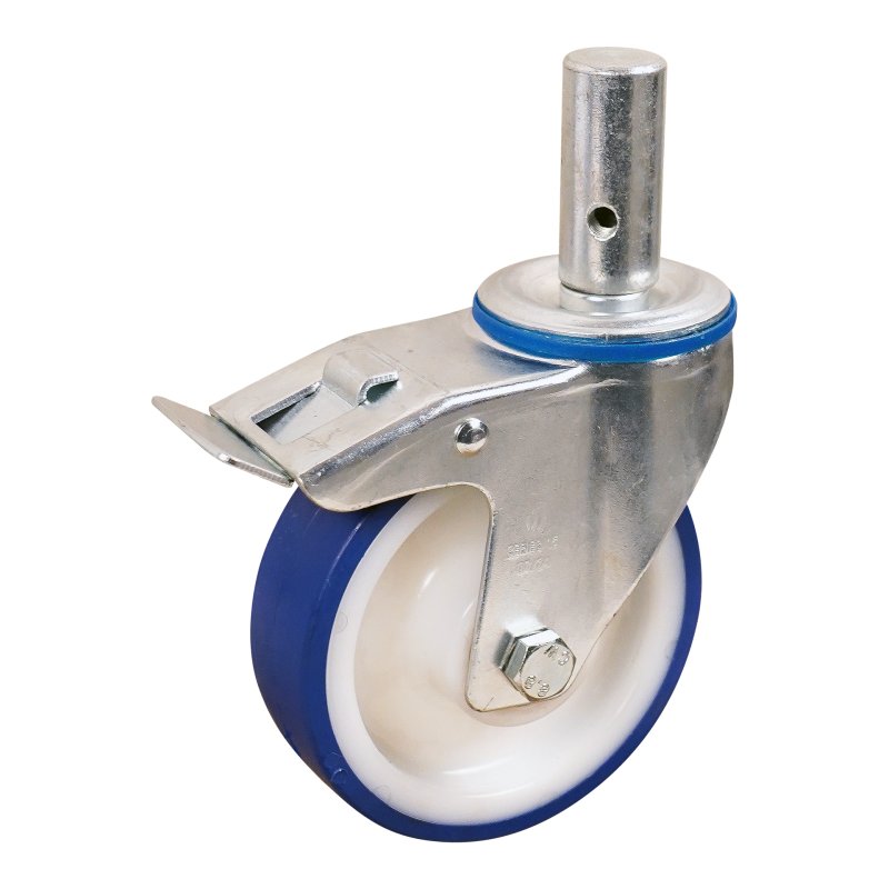 roulette pivotante avec frein 125mm série 27 ᠆ 15 goupille roulement à billes