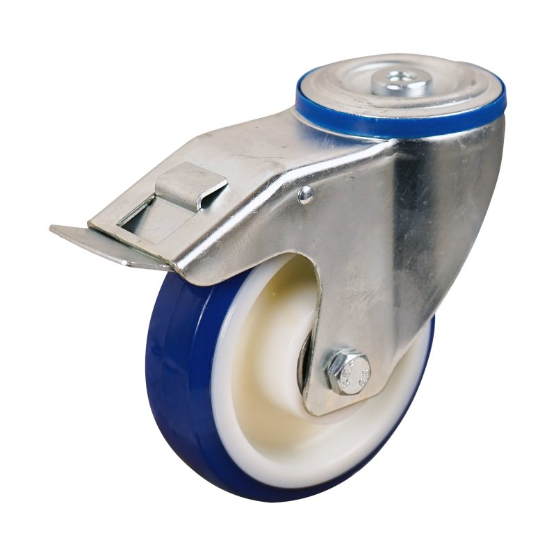 roulette pivotante avec frein 150mm série 27 ᠆ 15 trou pour boulon palier lisse
